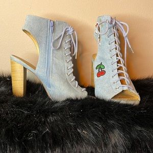 Jean sandal heels